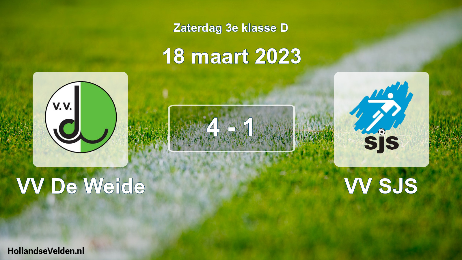 Total number of matches played: VV De Weide - VV SJS 4 - 1 (18 March 2023)