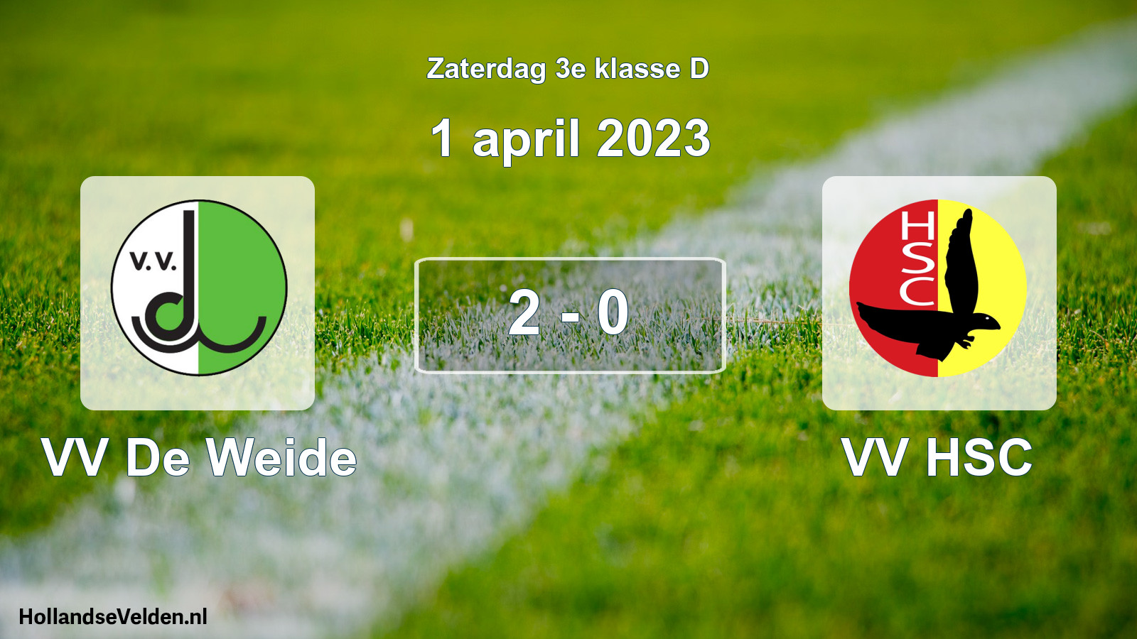 Total number of matches played: VV De Weide - VV HSC 2 - 0 (1 April 2023)