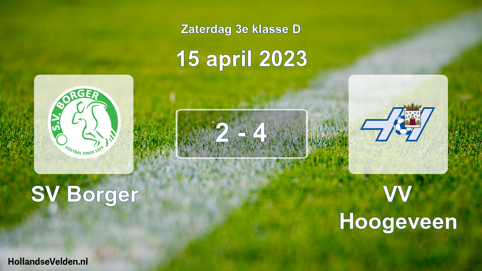 Total number of matches played: SV Borger - VV Hoogeveen 2 - 4 (15 April 2023)