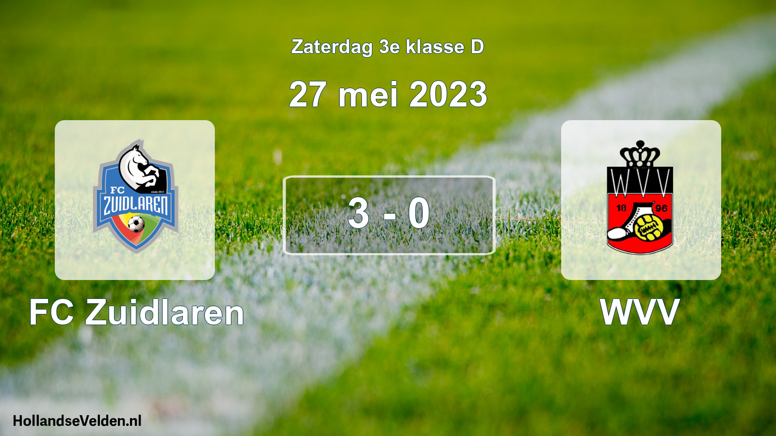Total number of matches played: FC Zuidlaren - WVV 3 - 0 (27 May 2023)