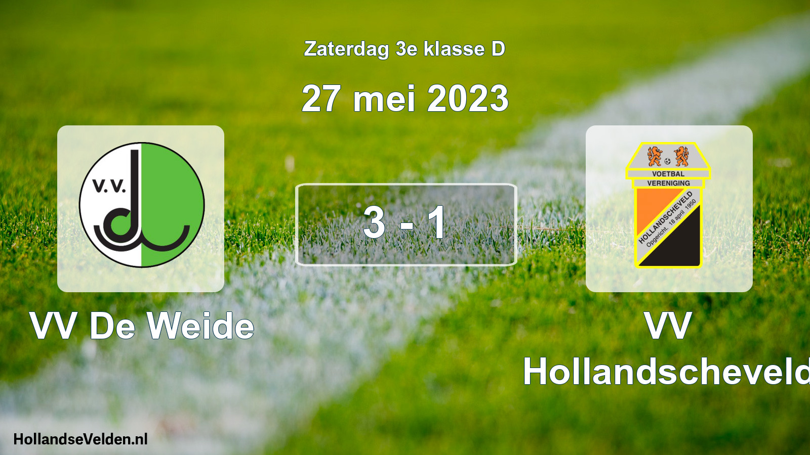 Total number of matches played: VV De Weide - VV Hollandscheveld 3 - 1 (27 May 2023)