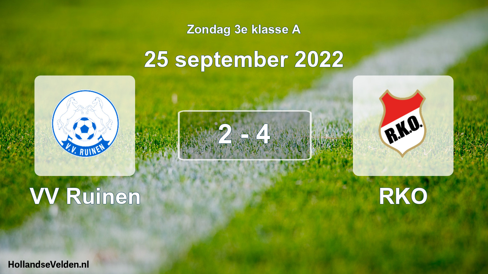 Total number of matches played: VV Ruinen - RKO 2 - 4 (25 September 2022)