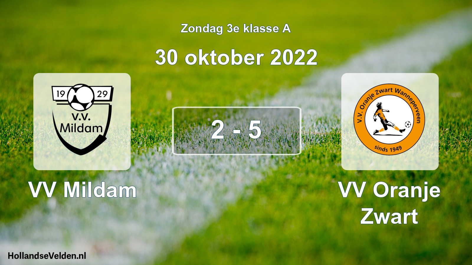 Total number of matches played: VV Mildam - VV Oranje Zwart 2 - 5 (30 October 2022)
