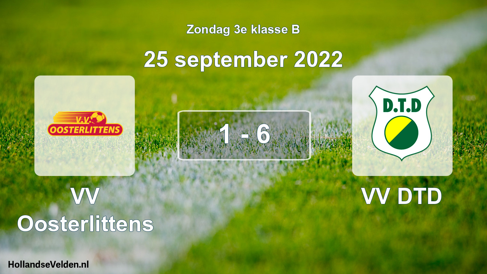 Total number of matches played: VV Oosterlittens - VV DTD 1 - 6 (25 September 2022)