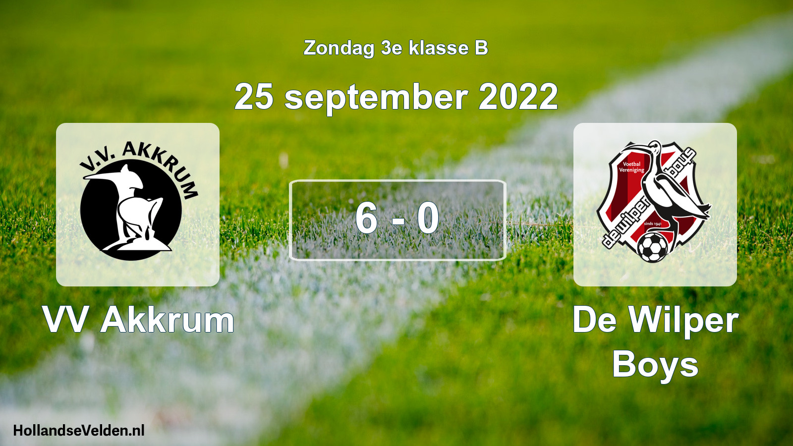 Total number of matches played: VV Akkrum - De Wilper Boys 6 - 0 (25 September 2022)