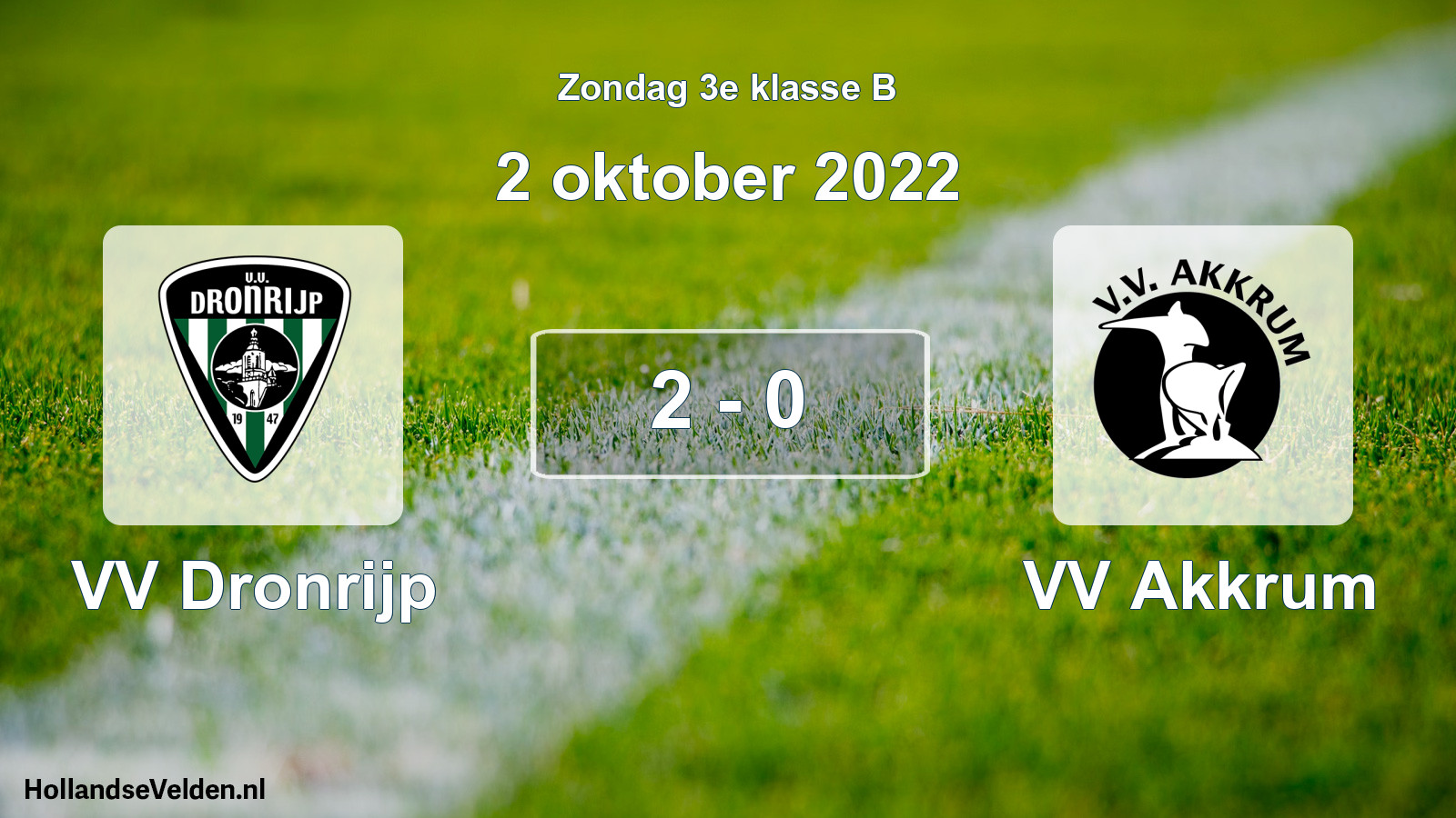 Total number of matches played: VV Dronrijp - VV Akkrum 2 - 0 (2 October 2022)