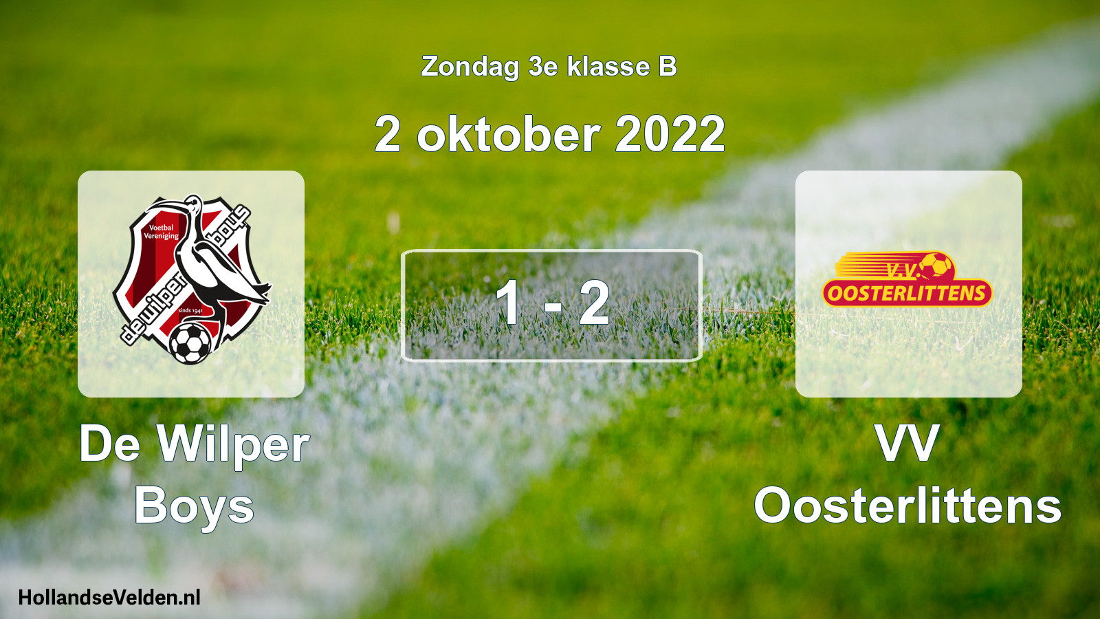 Total number of matches played: De Wilper Boys - VV Oosterlittens 1 - 2 (2 October 2022)