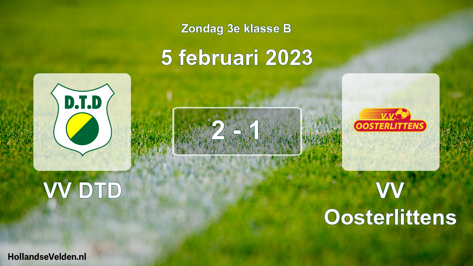 Total number of matches played: VV DTD - VV Oosterlittens 2 - 1 (5 February 2023)