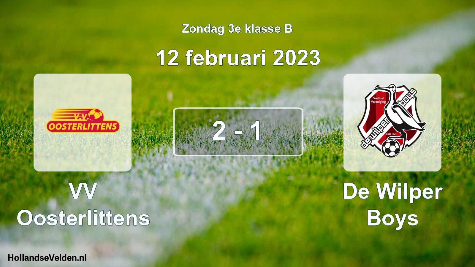 Total number of matches played: VV Oosterlittens - De Wilper Boys 2 - 1 (12 February 2023)