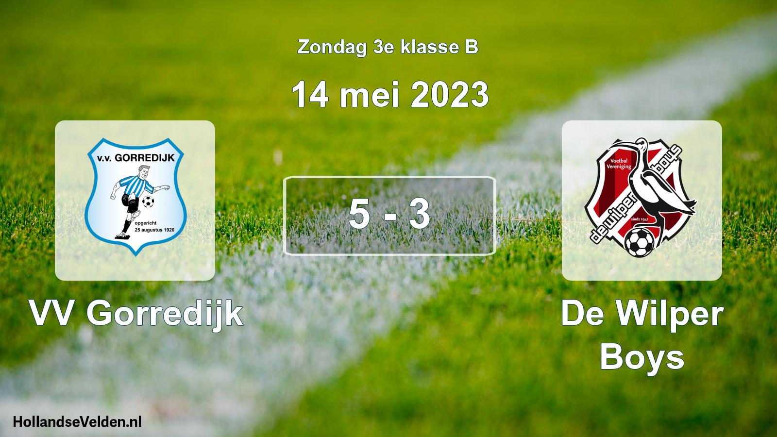 Total number of matches played: VV Gorredijk - De Wilper Boys 5 - 3 (14 May 2023)