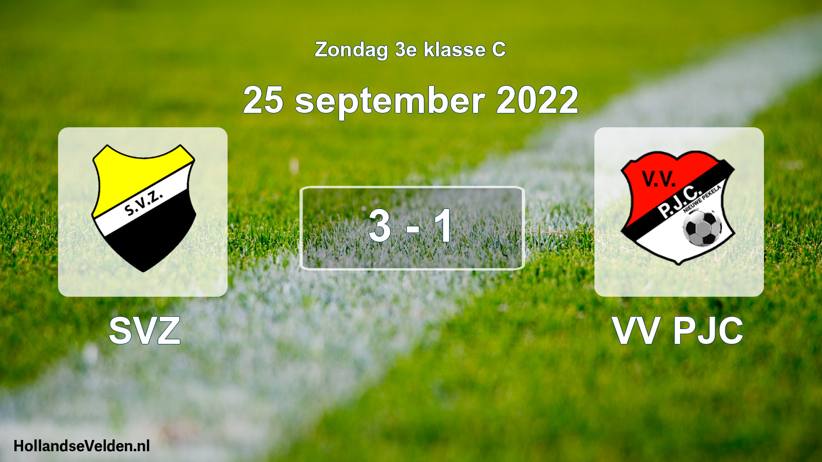 Total number of matches played: SVZ - VV PJC 3 - 1 (25 September 2022)