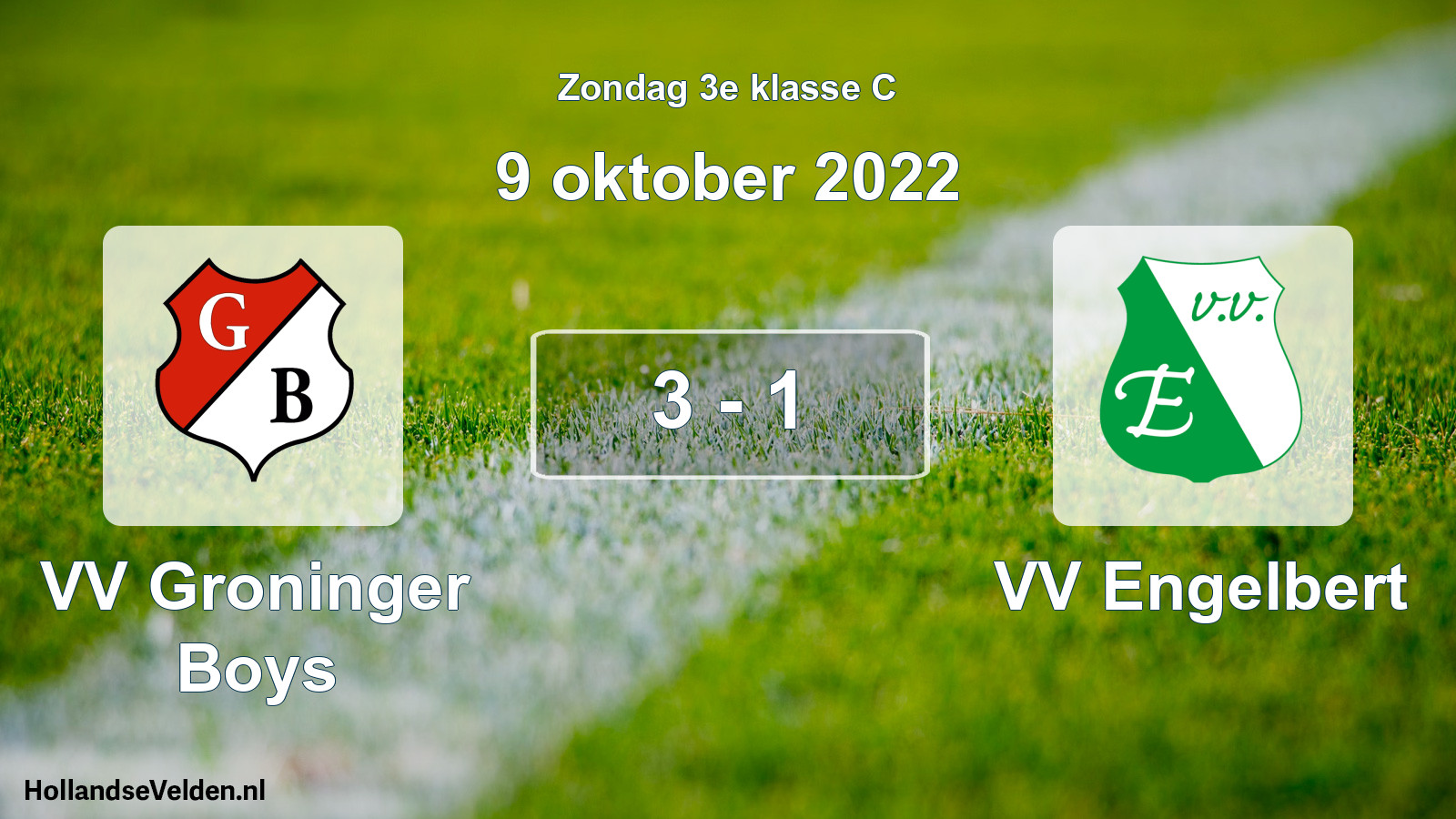 Total number of matches played: VV Groninger Boys - VV Engelbert 3 - 1 (9 October 2022)