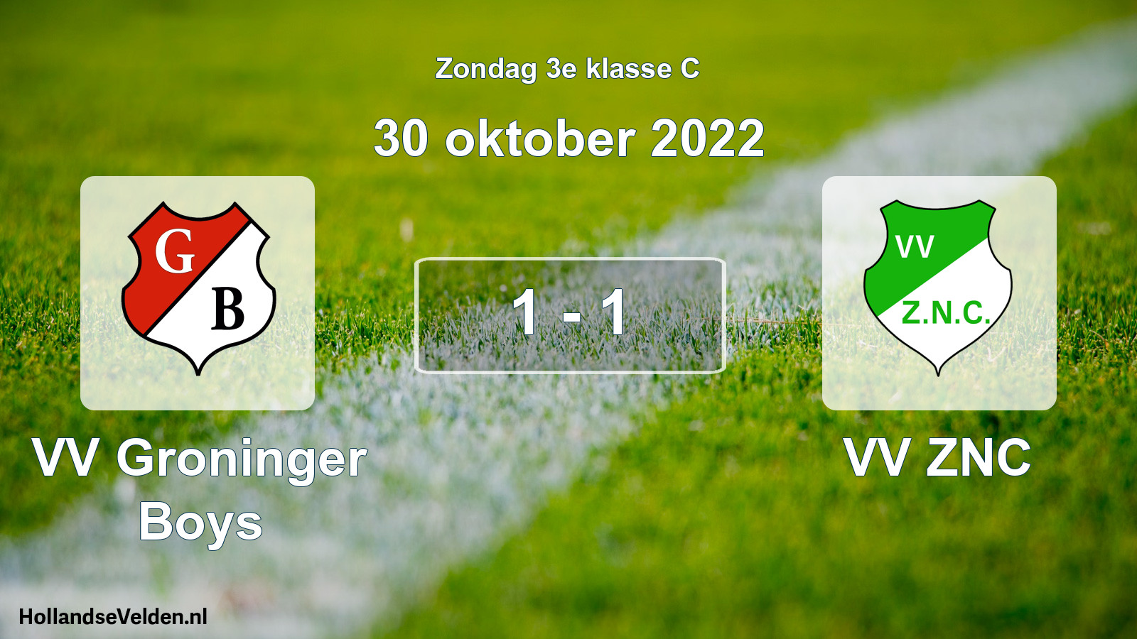 Total number of matches played: VV Groninger Boys - VV ZNC 1 - 1 (30 October 2022)