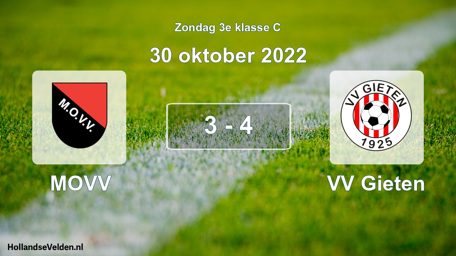 Total number of matches played: MOVV - VV Gieten 3 - 4 (30 October 2022)