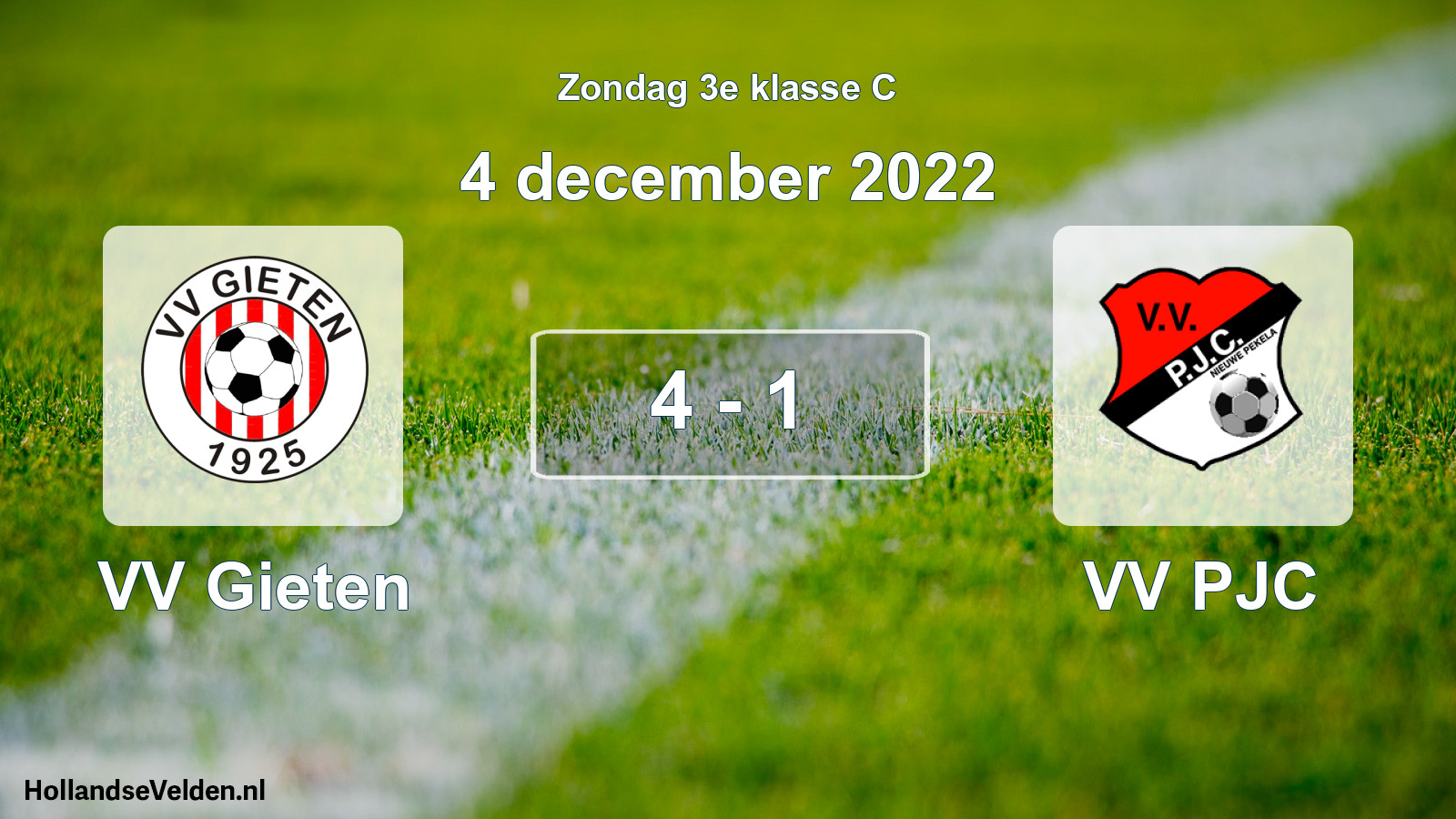 Total number of matches played: VV Gieten - VV PJC 4 - 1 (4 December 2022)