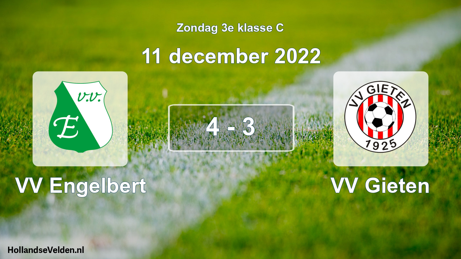 Total number of matches played: VV Engelbert - VV Gieten 4 - 3 (11 December 2022)