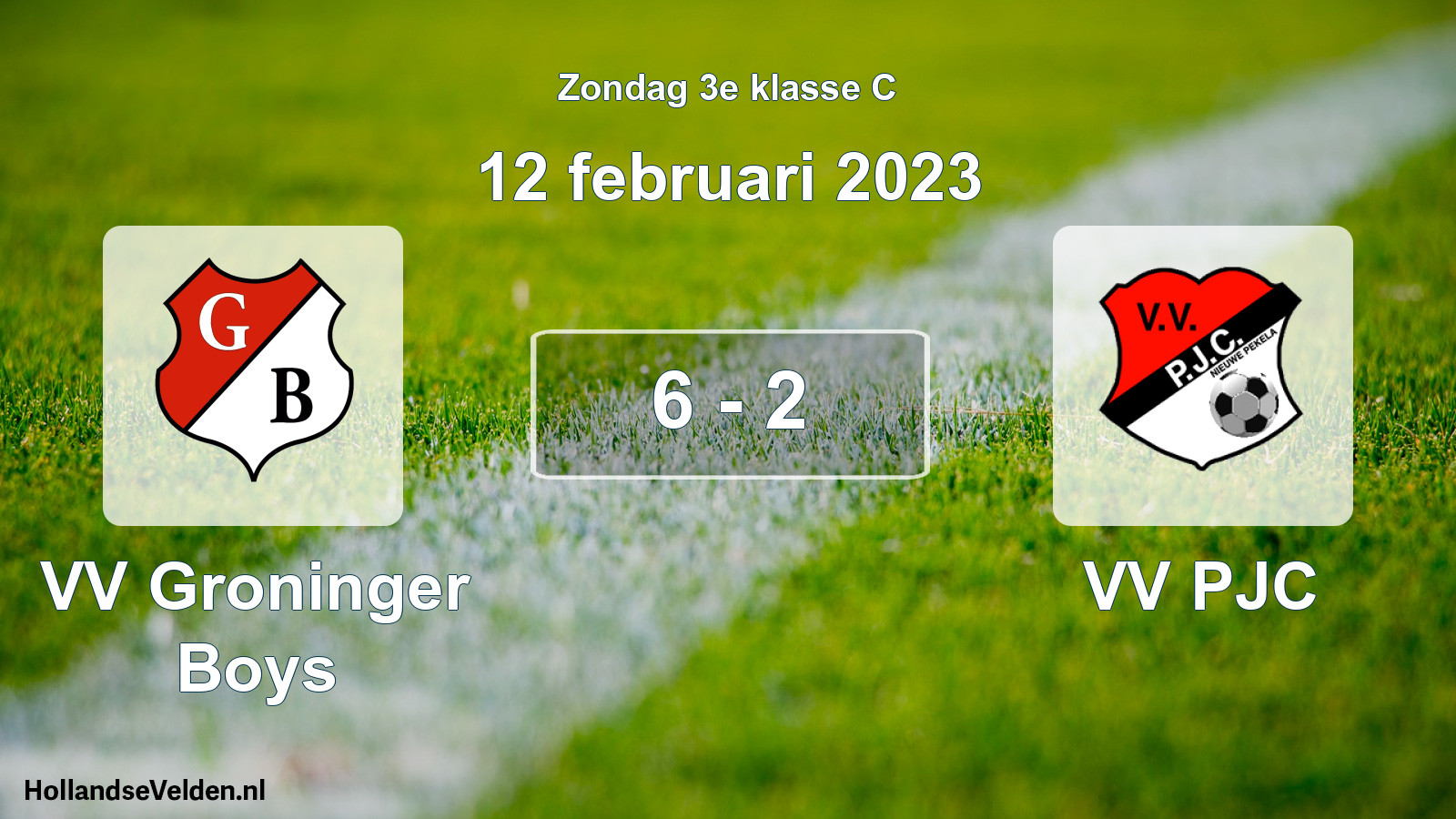 Total number of matches played: VV Groninger Boys - VV PJC 6 - 2 (12 February 2023)