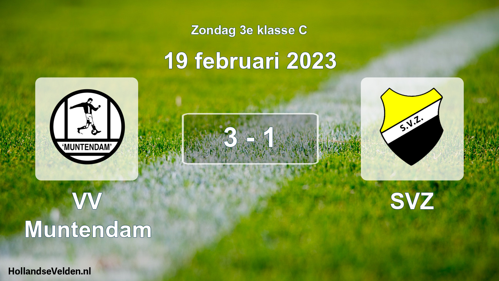 Total number of matches played: VV Muntendam - SVZ 3 - 1 (19 February 2023)