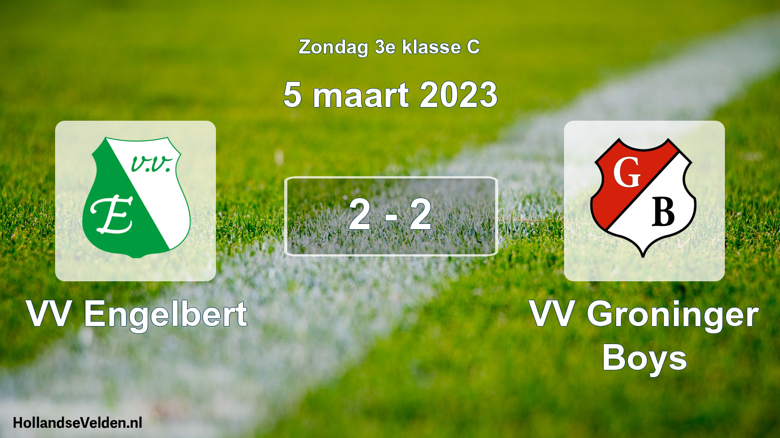 Total number of matches played: VV Engelbert - VV Groninger Boys 2 - 2 (5 March 2023)