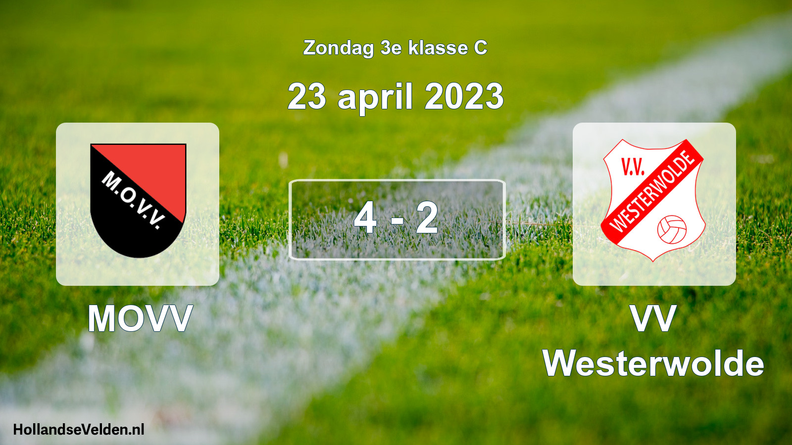 Total number of matches played: MOVV - VV Westerwolde 4 - 2 (23 April 2023)