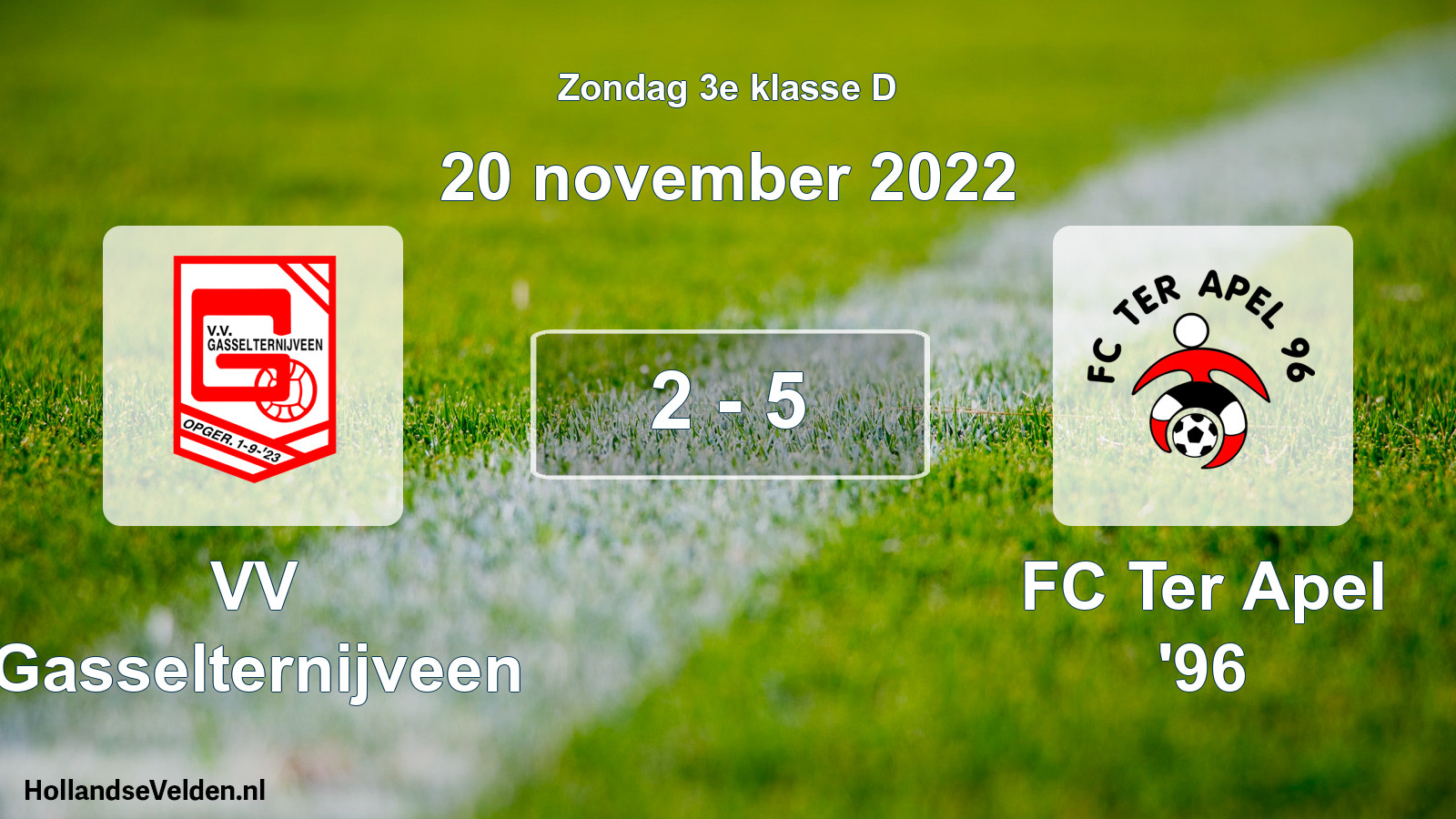 Total number of matches played: VV Gasselternijveen - FC Ter Apel '96 2 - 5 (20 November 2022)