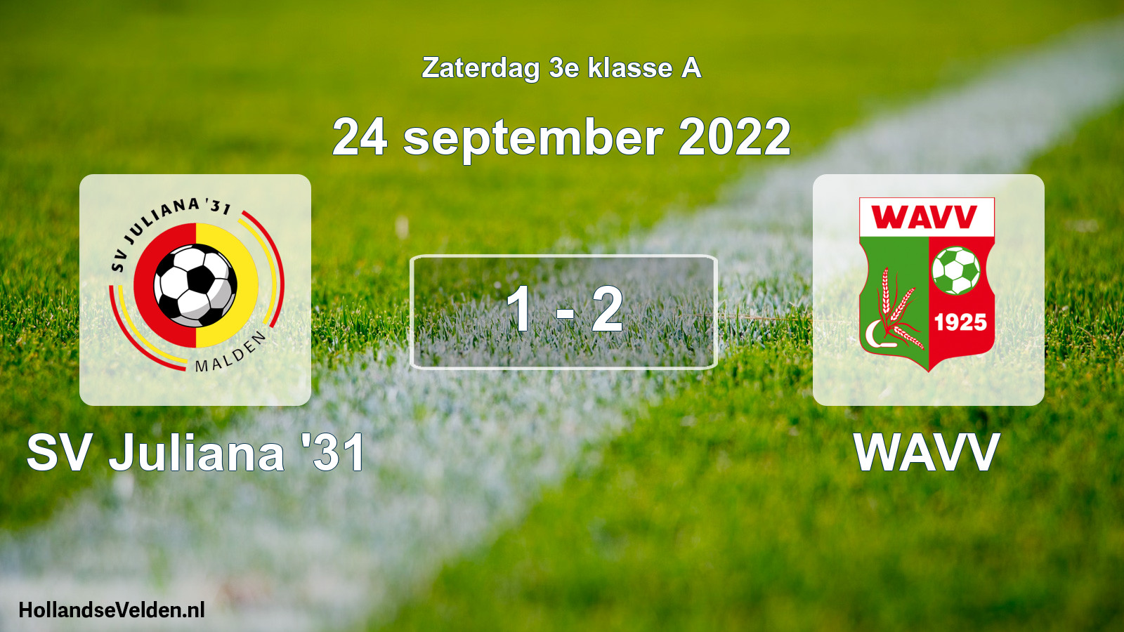 Total number of matches played: SV Juliana '31 - WAVV 1 - 2 (24 September 2022)