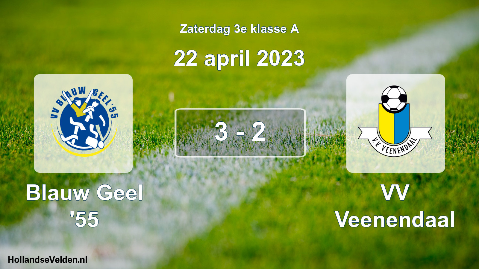 Total number of matches played: Blauw Geel '55 - VV Veenendaal 3 - 2 (22 April 2023)