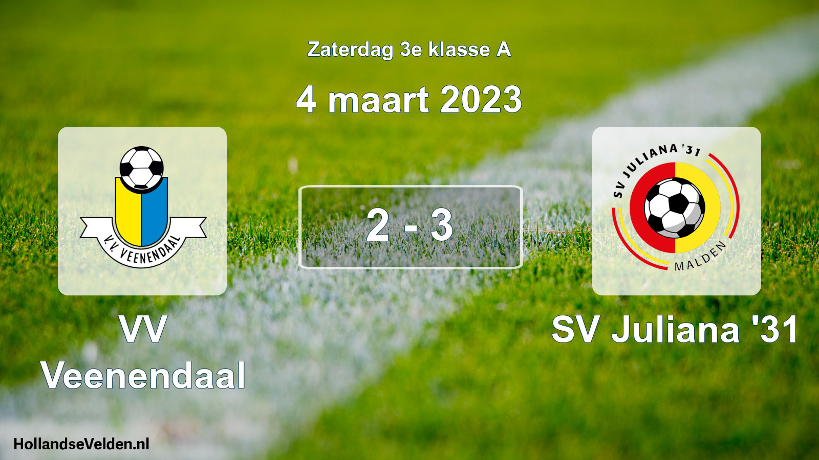 Total number of matches played: VV Veenendaal - SV Juliana '31 2 - 3 (4 March 2023)