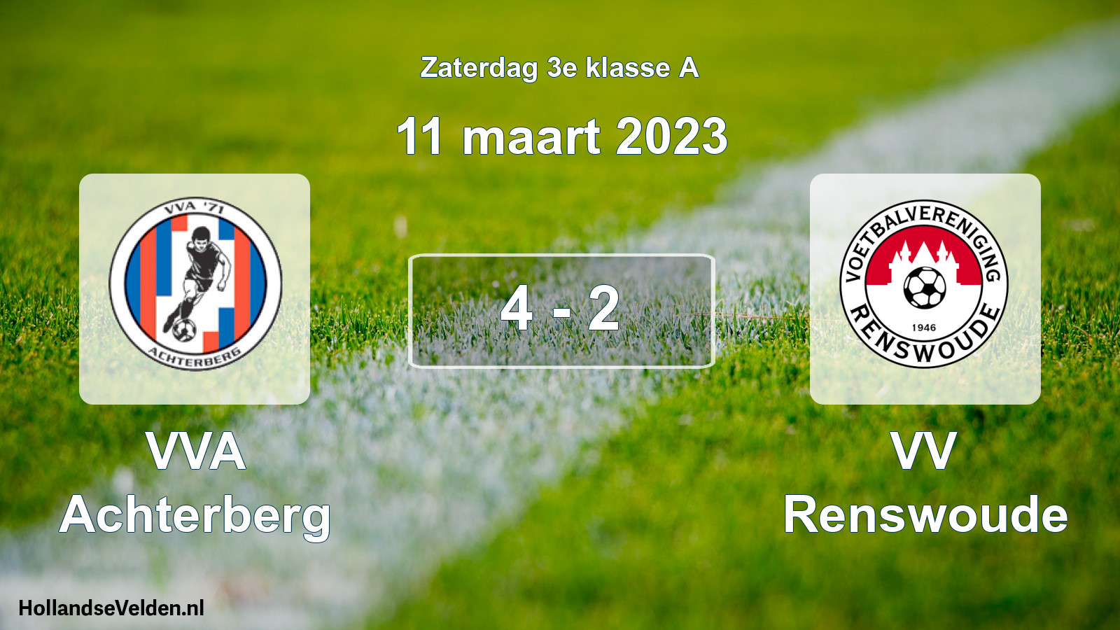 Total number of matches played: VVA Achterberg - VV Renswoude 4 - 2 (11 March 2023)