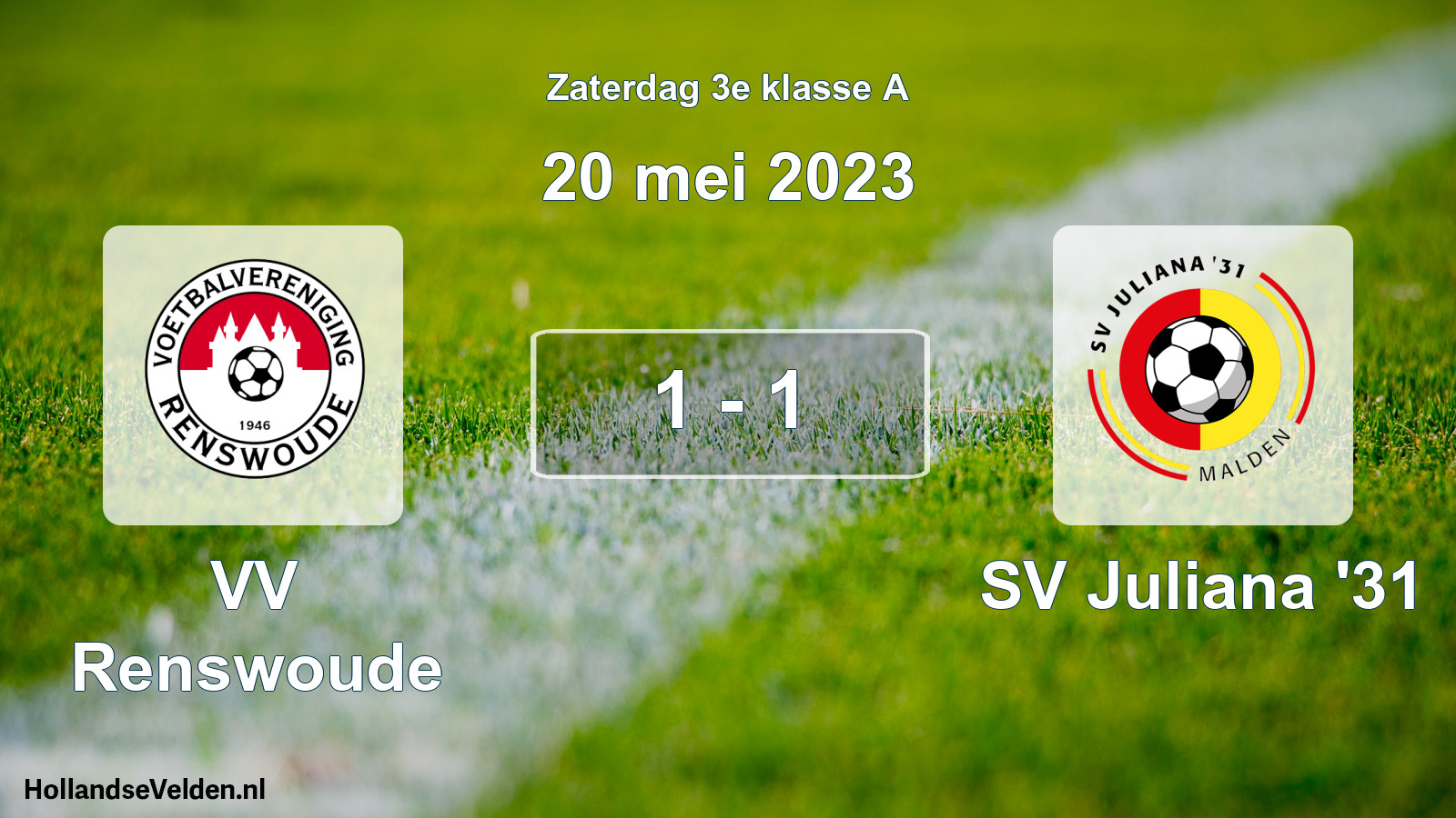 Total number of matches played: VV Renswoude - SV Juliana '31 1 - 1 (20 May 2023)