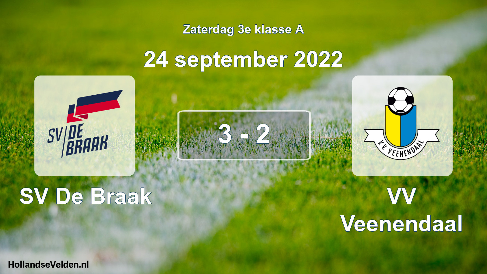 Total number of matches played: SV De Braak - VV Veenendaal 3 - 2 (24 September 2022)