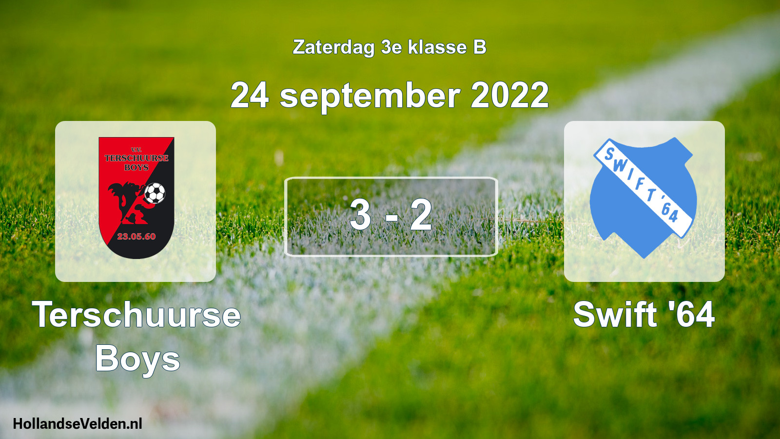 Total number of matches played: Terschuurse Boys - Swift '64 3 - 2 (24 September 2022)