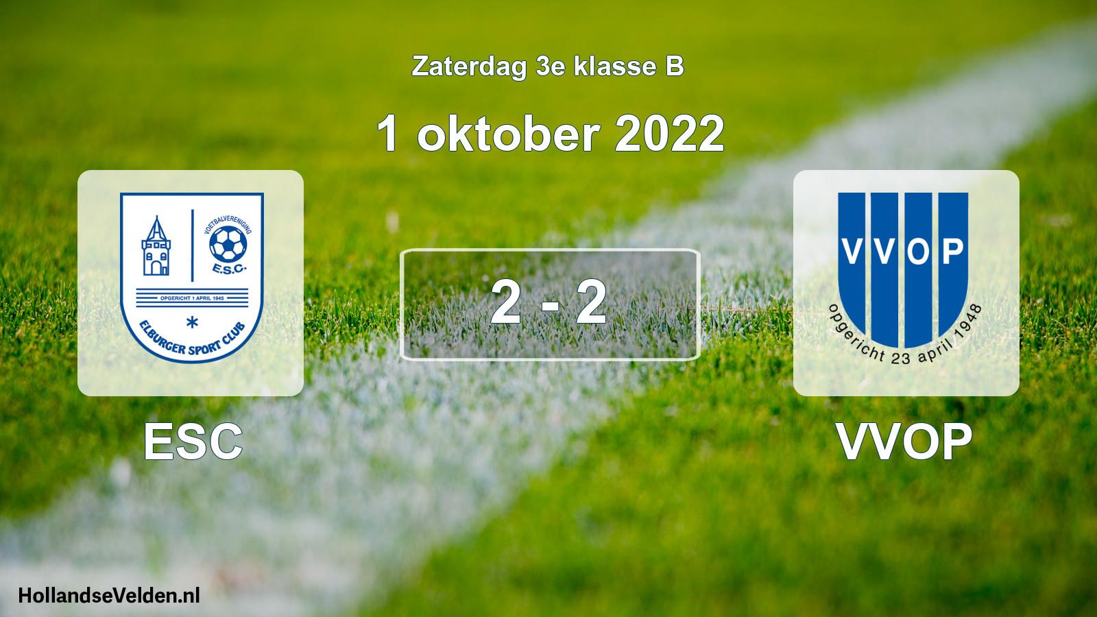 Total number of matches played: ESC - VVOP 2 - 2 (1 October 2022)
