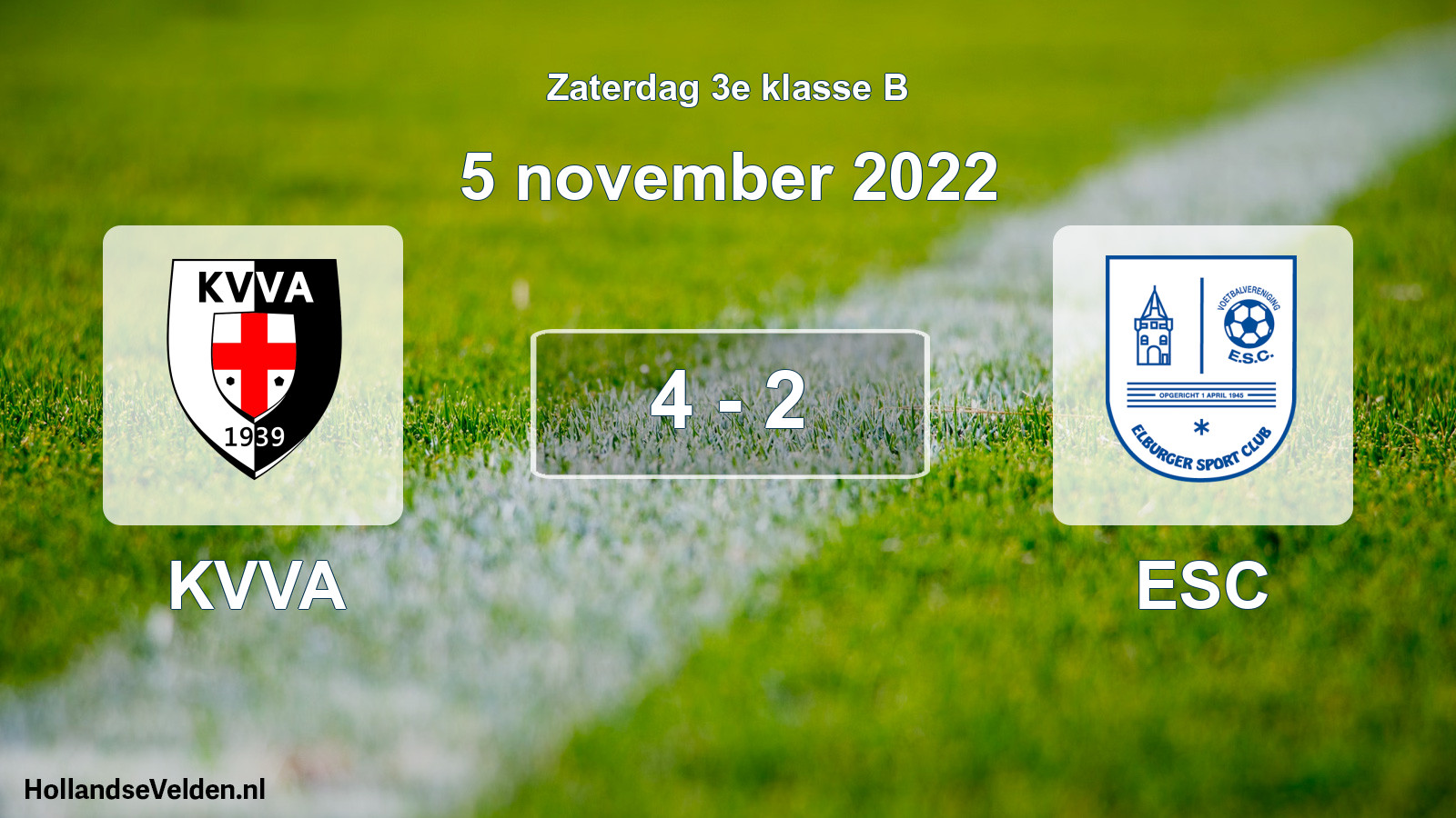 Total number of matches played: KVVA - ESC 4 - 2 (5 November 2022)
