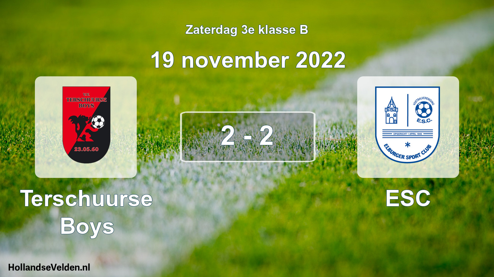 Total number of matches played: Terschuurse Boys - ESC 2 - 2 (19 November 2022)