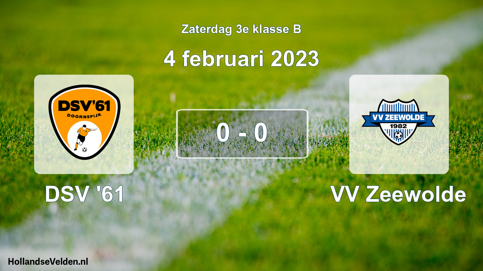 Total number of matches played: DSV '61 - VV Zeewolde 0 - 0 (4 February 2023)