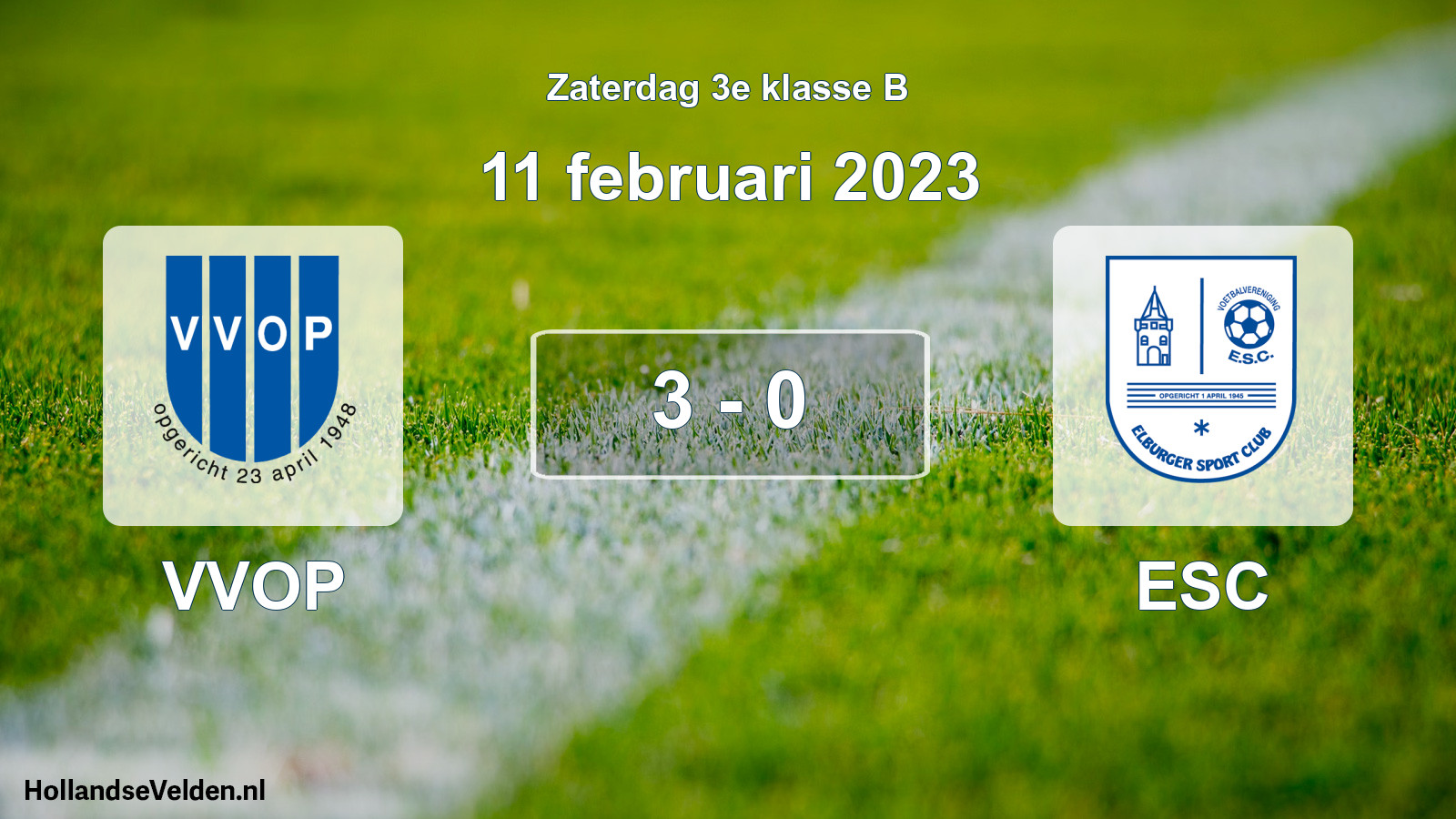 Total number of matches played: VVOP - ESC 3 - 0 (11 February 2023)