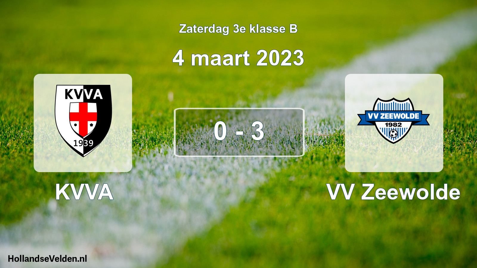 Total number of matches played: KVVA - VV Zeewolde 0 - 3 (4 March 2023)