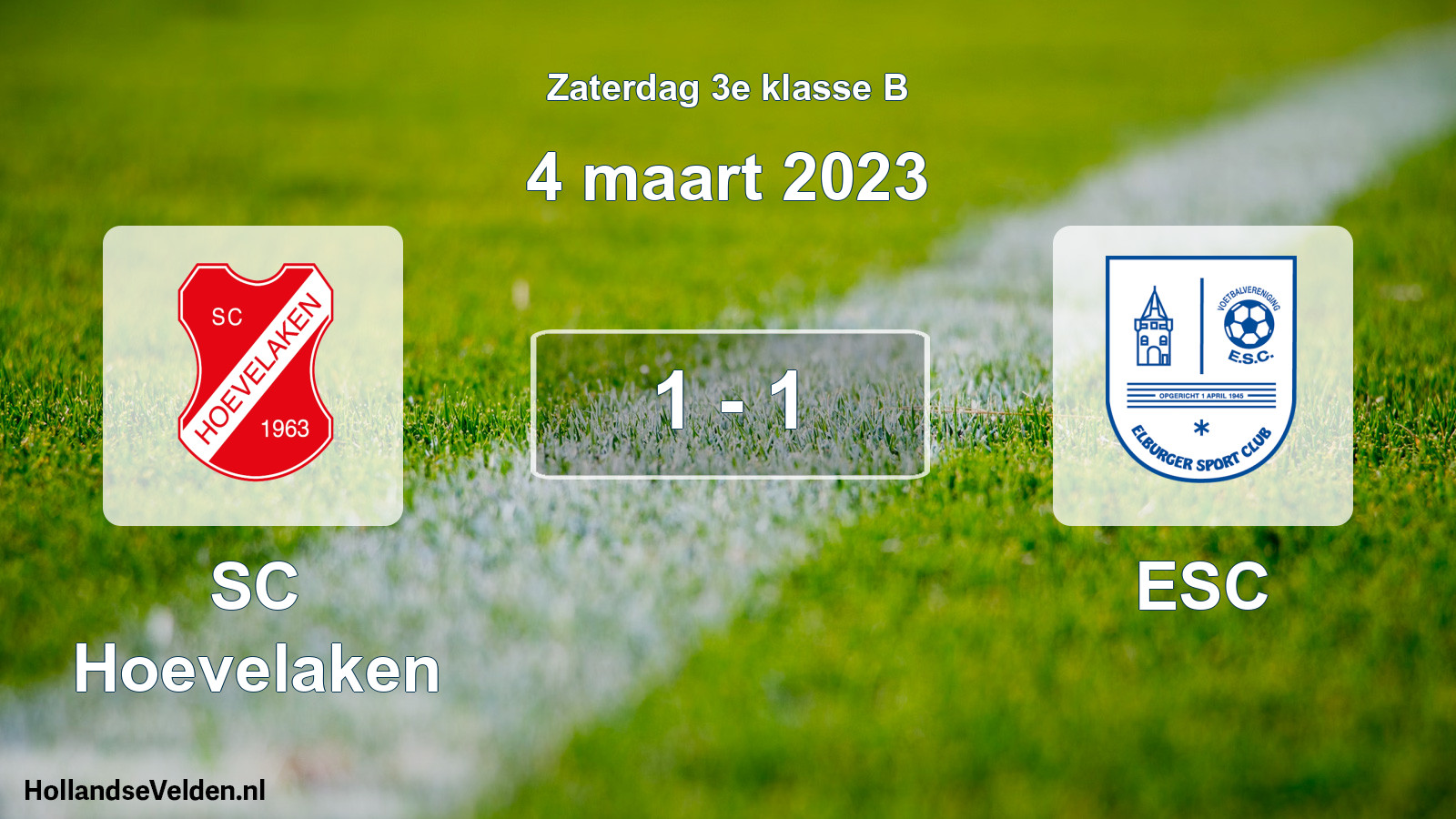 Total number of matches played: SC Hoevelaken - ESC 1 - 1 (4 March 2023)
