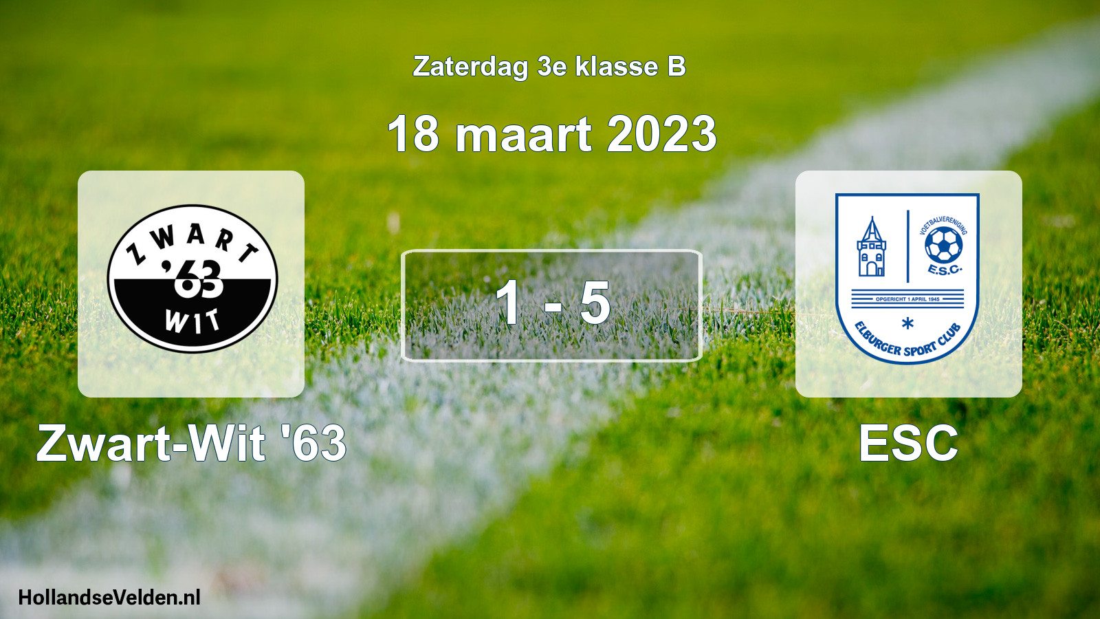 Total number of matches played: Zwart-Wit '63 - ESC 1 - 5 (18 March 2023)