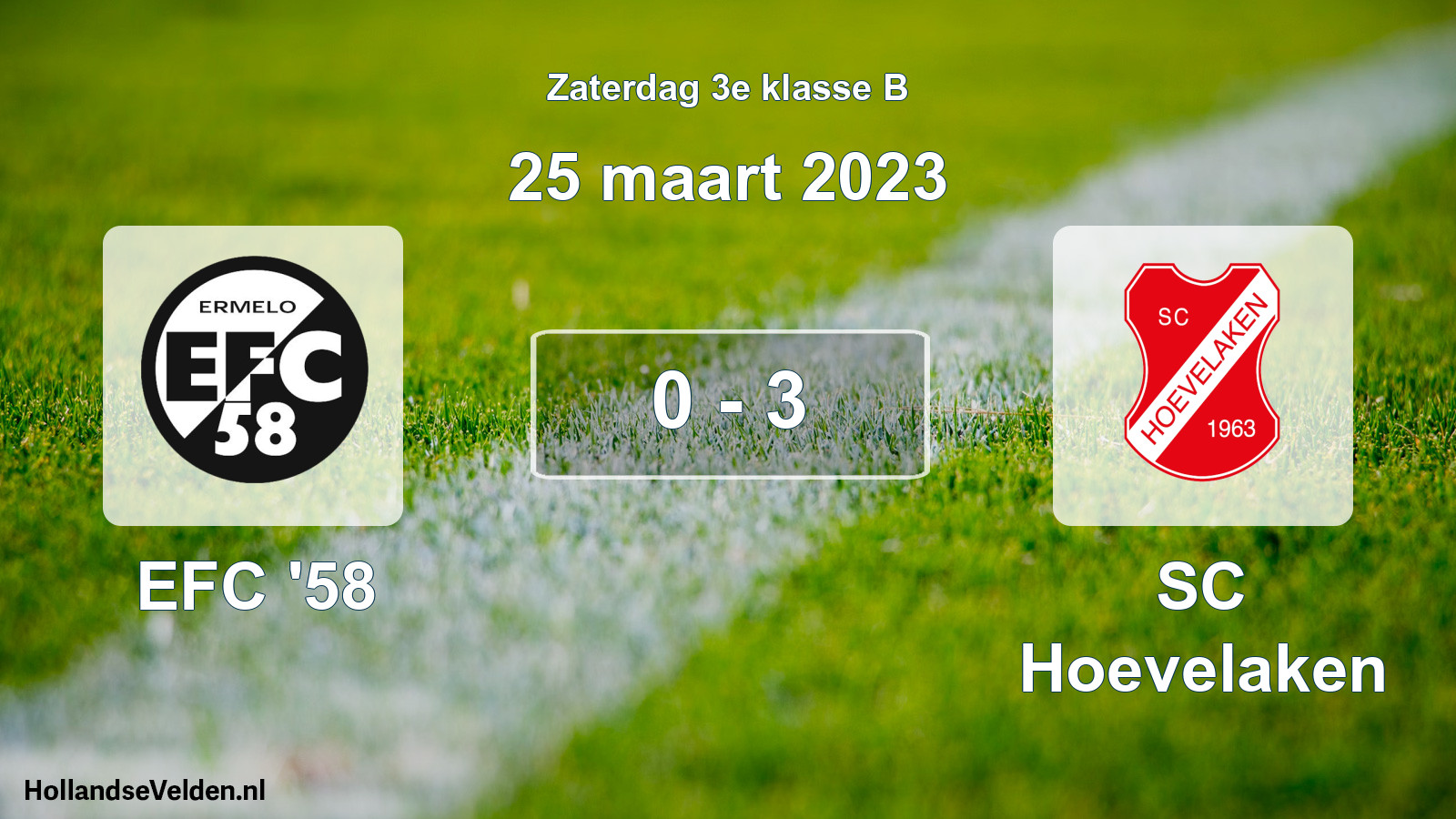 Total number of matches played: EFC '58 - SC Hoevelaken 0 - 3 (25 March 2023)