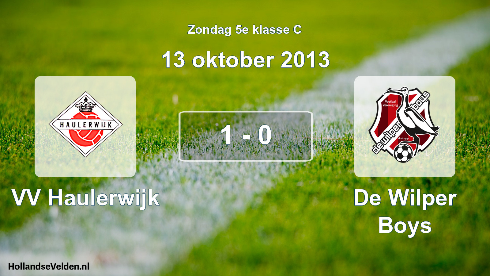 Total number of matches played: VV Haulerwijk - De Wilper Boys 1 - 0 (13 October 2013)