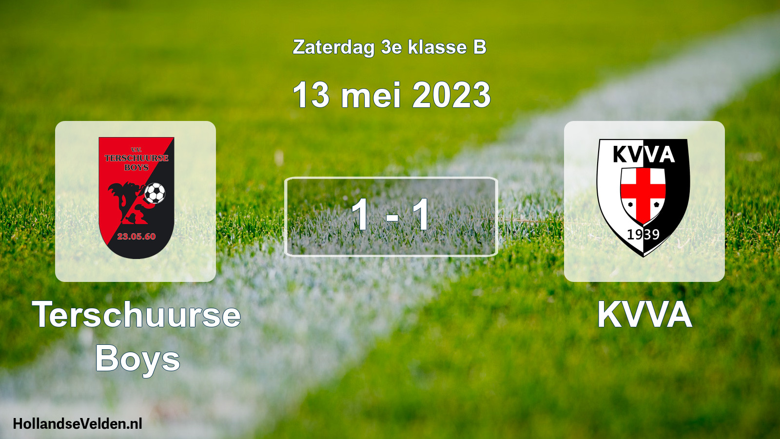 Total number of matches played: Terschuurse Boys - KVVA 1 - 1 (13 May 2023)