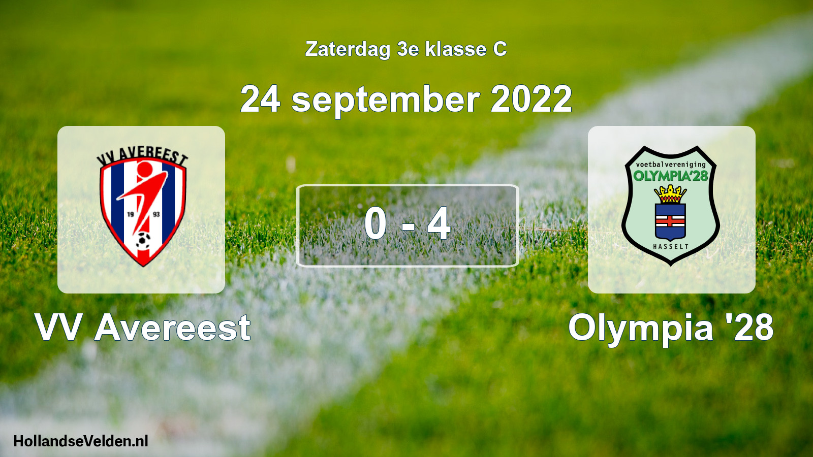 Total number of matches played: VV Avereest - Olympia '28 0 - 4 (24 September 2022)