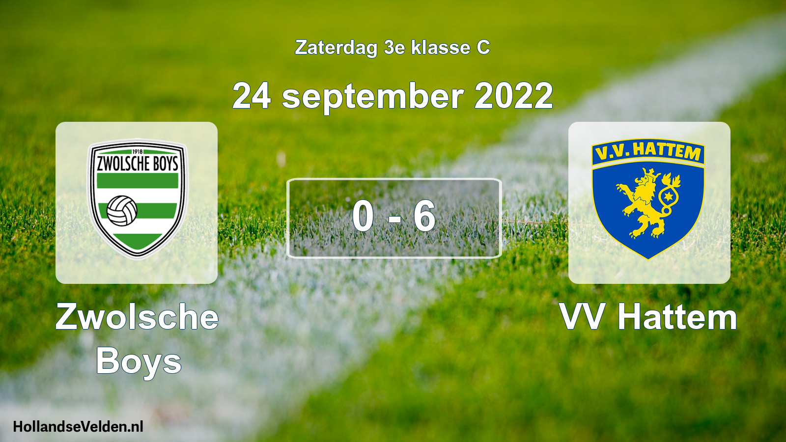 Total number of matches played: Zwolsche Boys - VV Hattem 0 - 6 (24 September 2022)