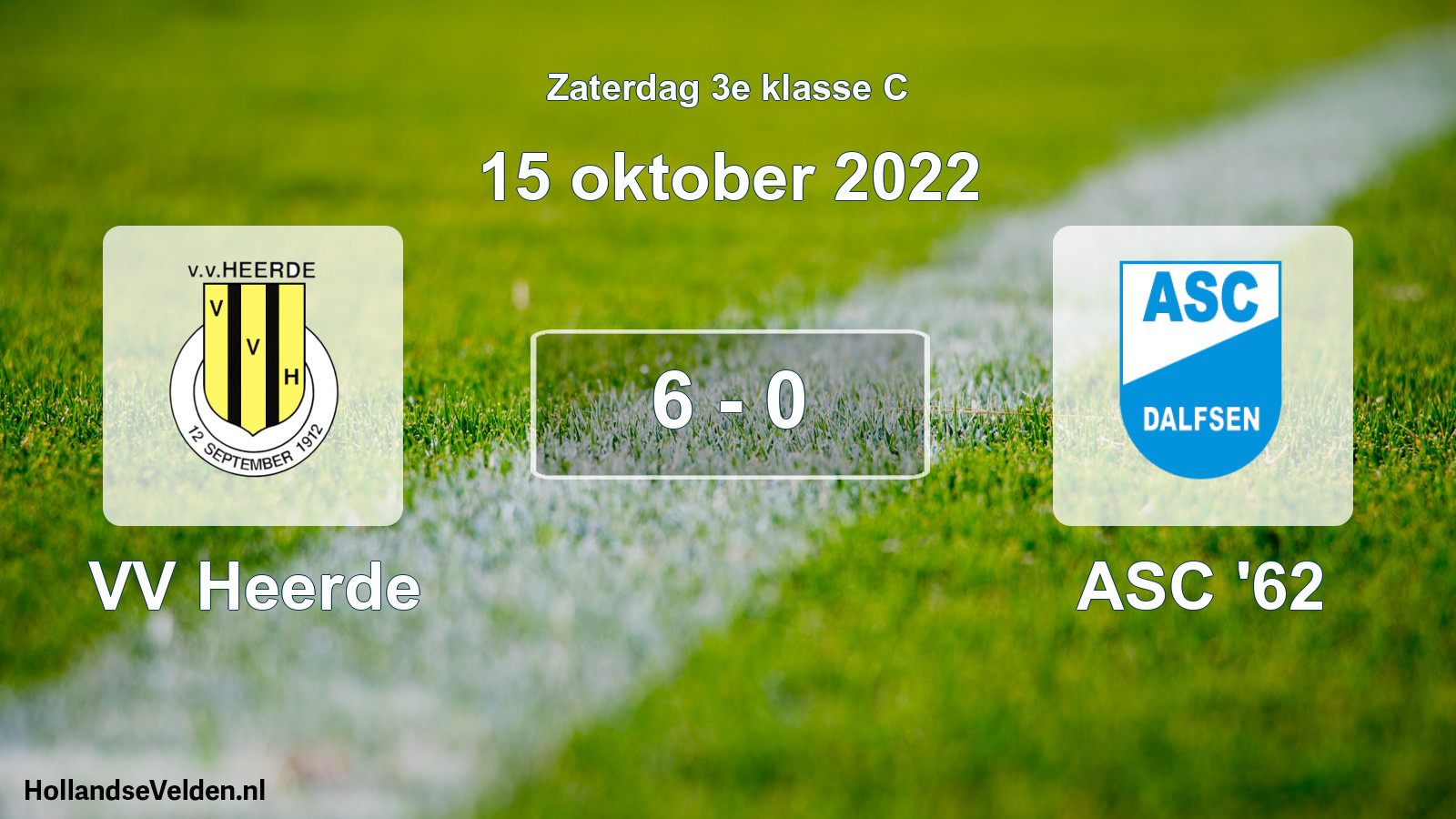 Total number of matches played: VV Heerde - ASC '62 6 - 0 (15 October 2022)