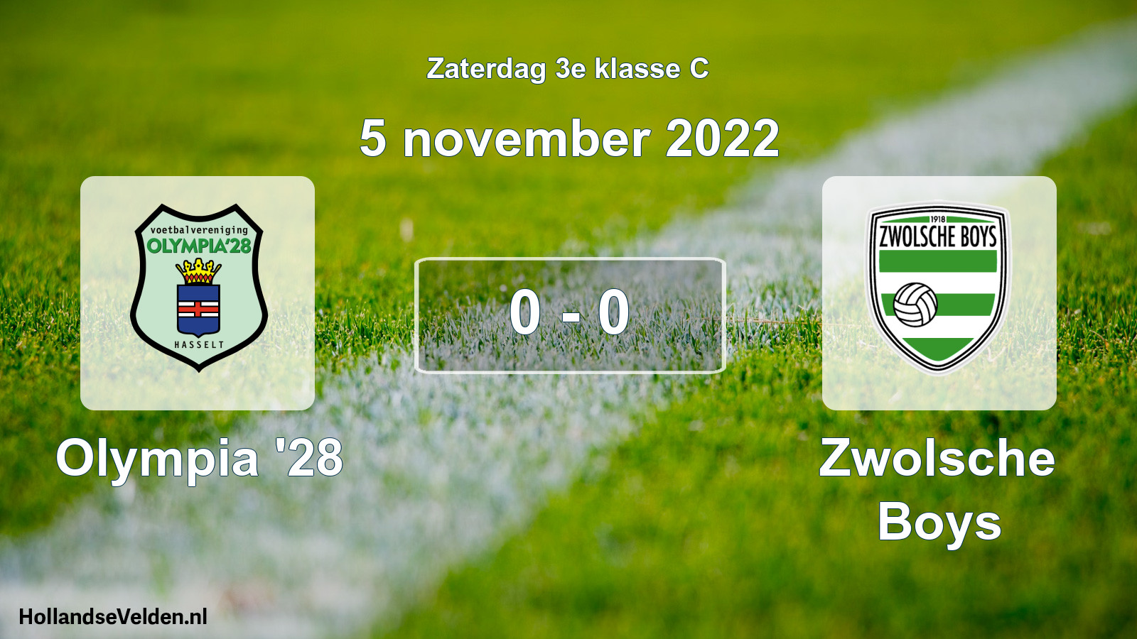 Total number of matches played: Olympia '28 - Zwolsche Boys 0 - 0 (5 November 2022)