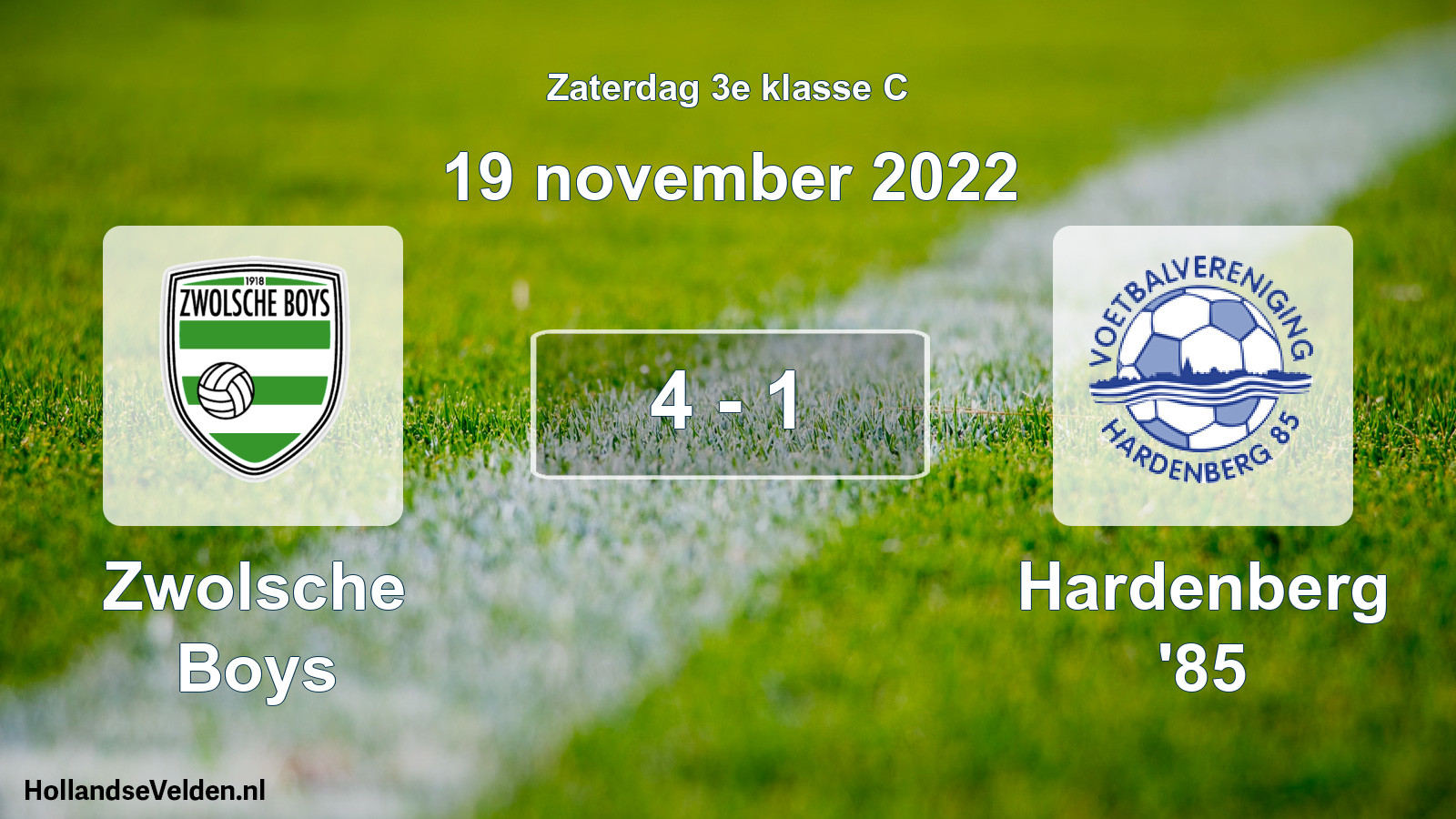 Total number of matches played: Zwolsche Boys - Hardenberg '85 4 - 1 (19 November 2022)