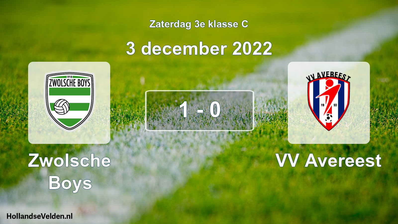 Total number of matches played: Zwolsche Boys - VV Avereest 1 - 0 (3 December 2022)