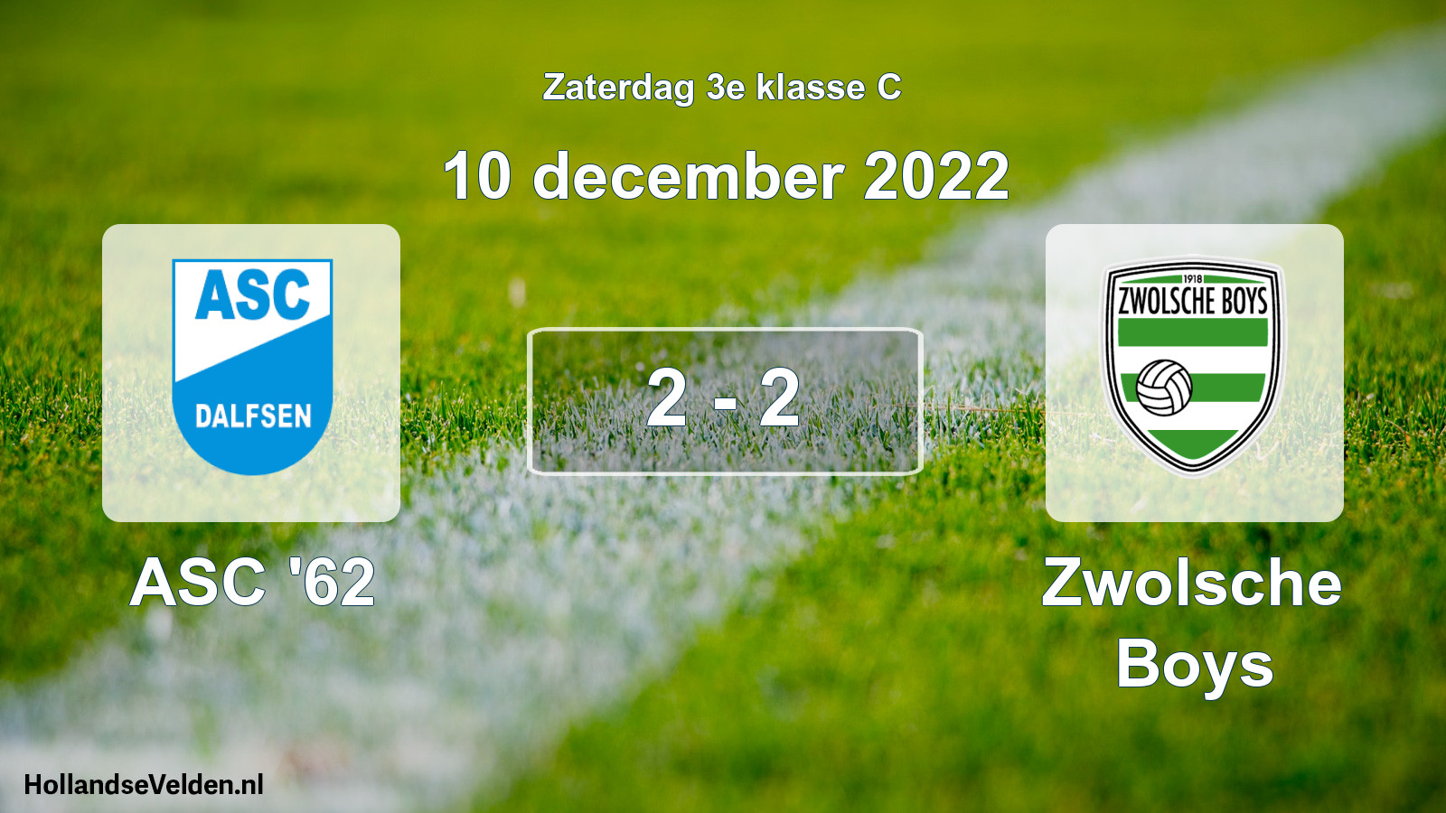 Total number of matches played: ASC '62 - Zwolsche Boys 2 - 2 (10 December 2022)